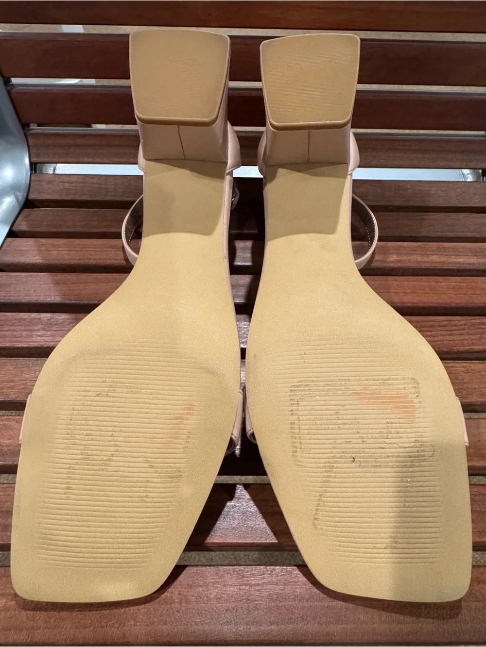 Abound Shoes NWOT Ankle-Strap Block Heel Sandals Womens size 12  beige nude